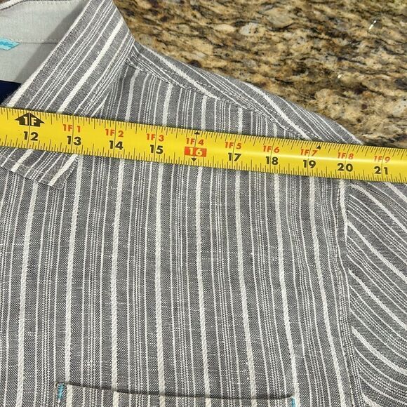 Tommy Bahama Linen Striped Long Sleeve Button Down Shirt Size XL - Picture 8 of 10